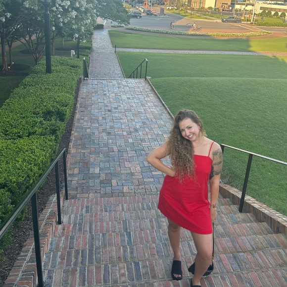 Red Spaghetti Strap Dress - Picture 1 of 4
